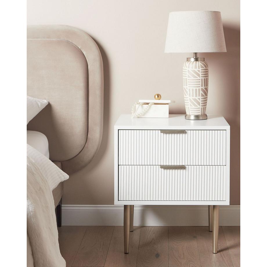 Beliani Table de nuit à 2 tiroirs en MDF Minimaliste SOHO  