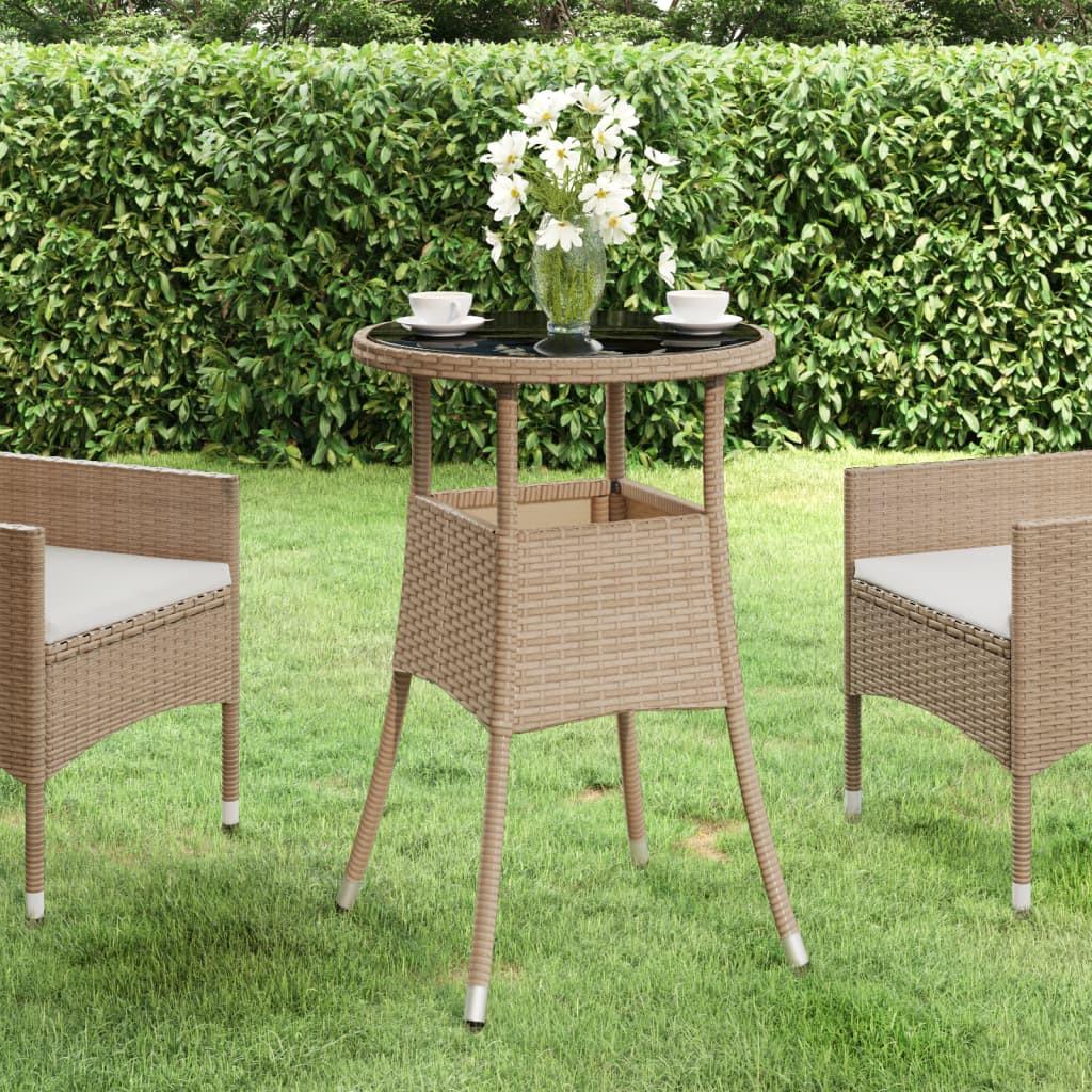 VidaXL Table de jardin rotin synthétique  