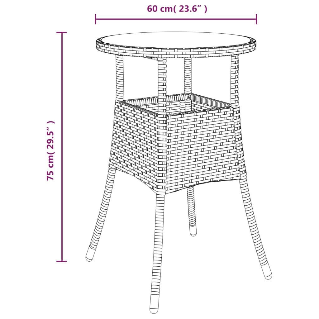 VidaXL Table de jardin rotin synthétique  