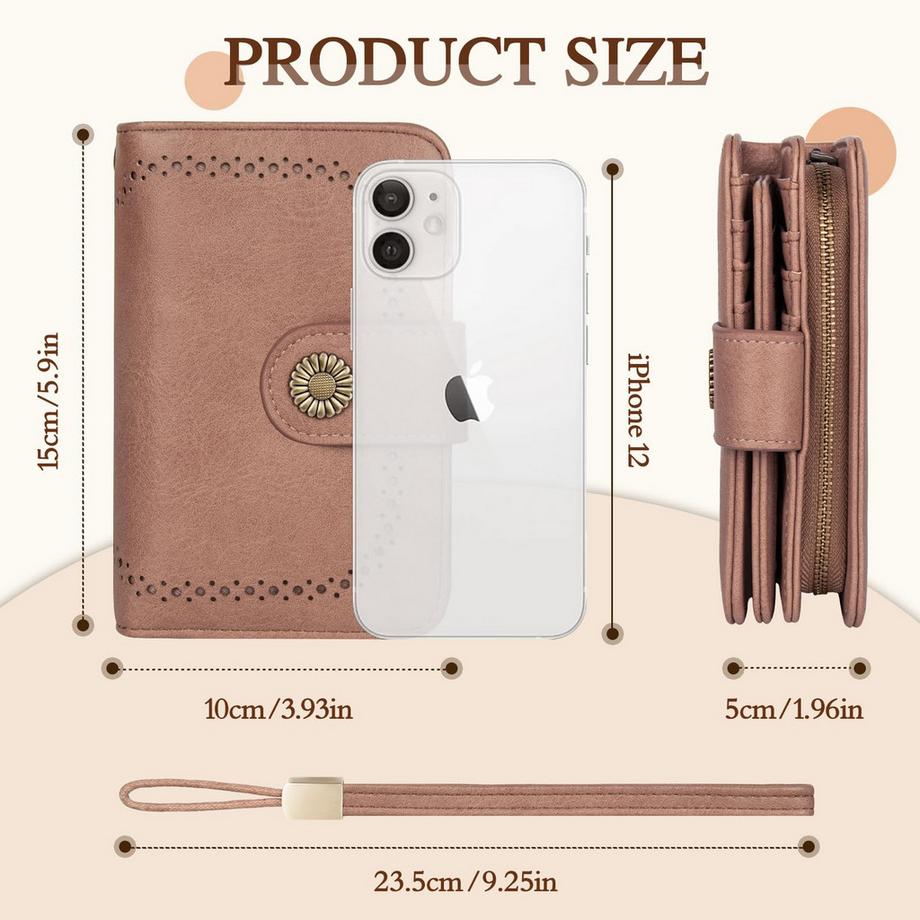 Only-bags.store Portafoglio Grande Capacità Pelle PU Vintage  