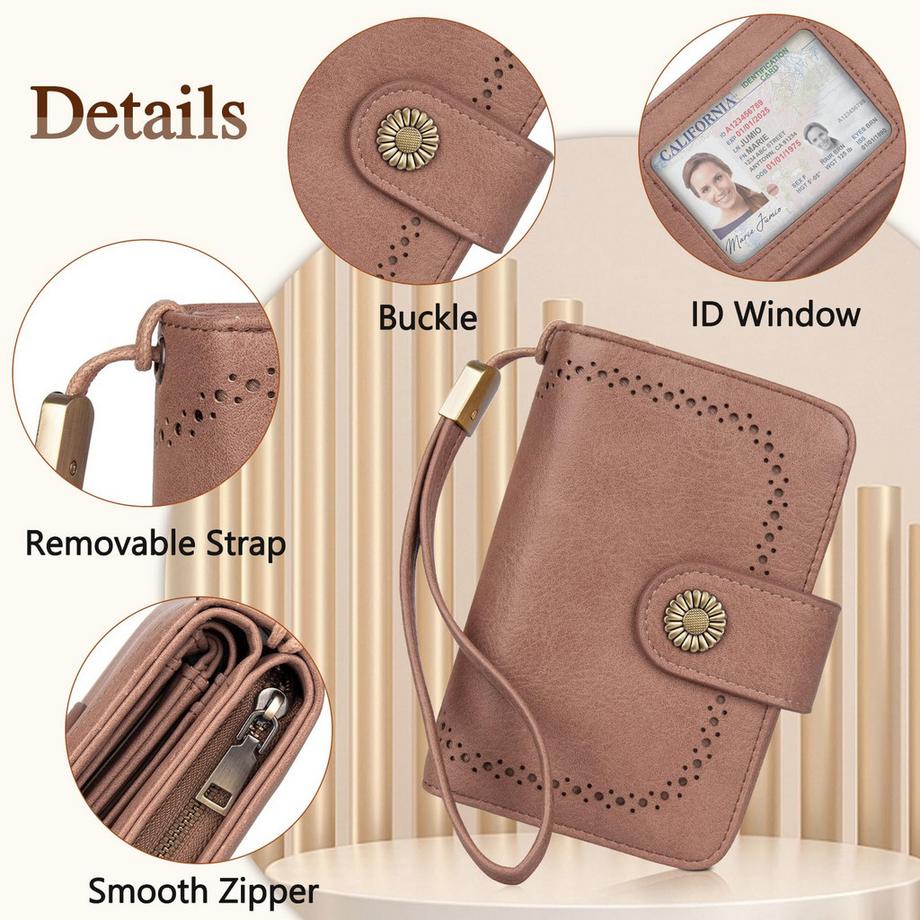 Only-bags.store Portafoglio Grande Capacità Pelle PU Vintage  