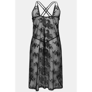 Ulla Popken Set 2 pezzi negligé e perizoma con dettagli in pizzo  