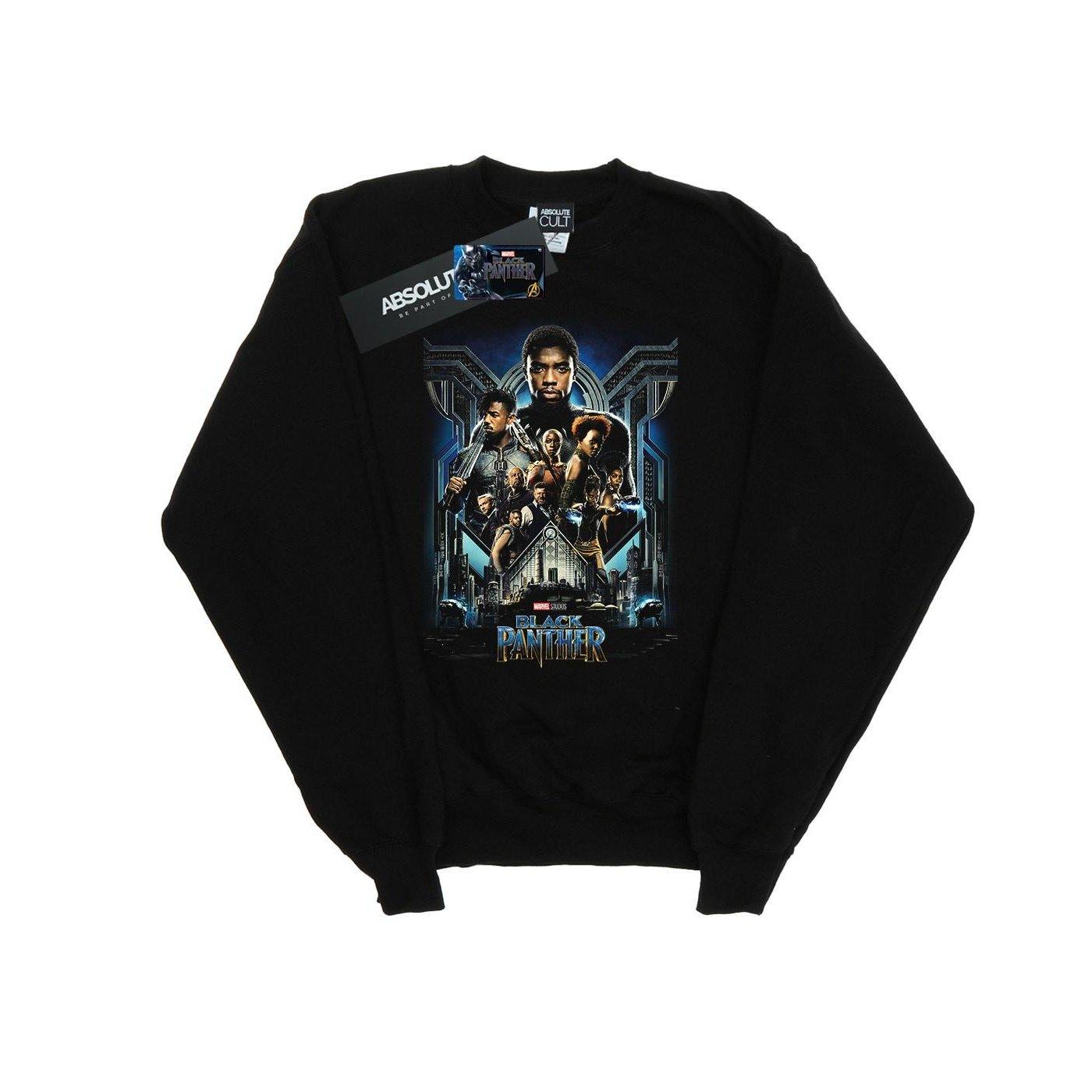 Image of Black Panther Movie Poster Sweatshirt Unisex Schwarz 116