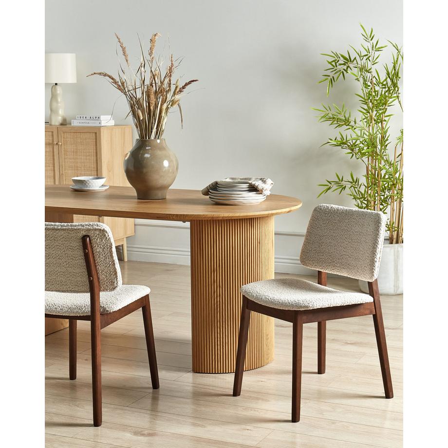 Beliani Set di 2 sedie da pranzo en Bouclé Scandinavo BLANE  