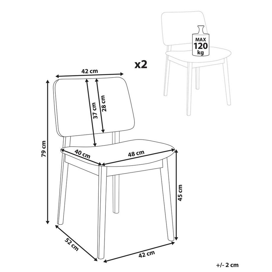 Beliani Set di 2 sedie da pranzo en Bouclé Scandinavo BLANE  