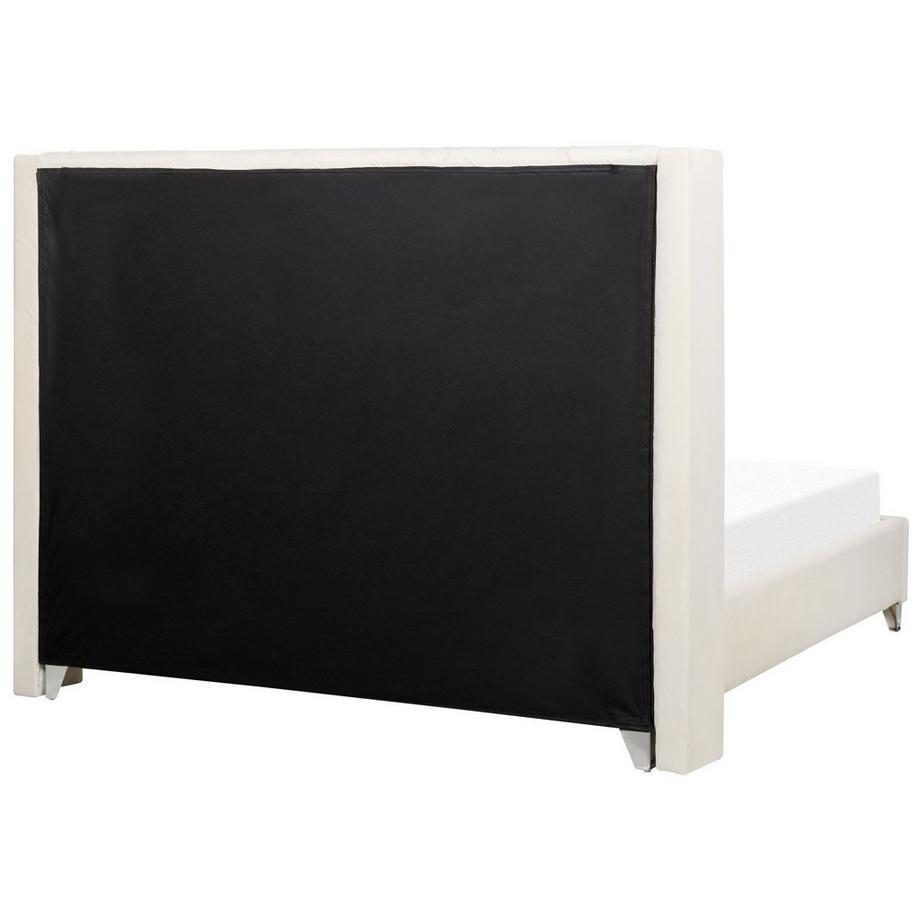 Beliani Lit avec sommier en Velours Traditionnel LUBBON  