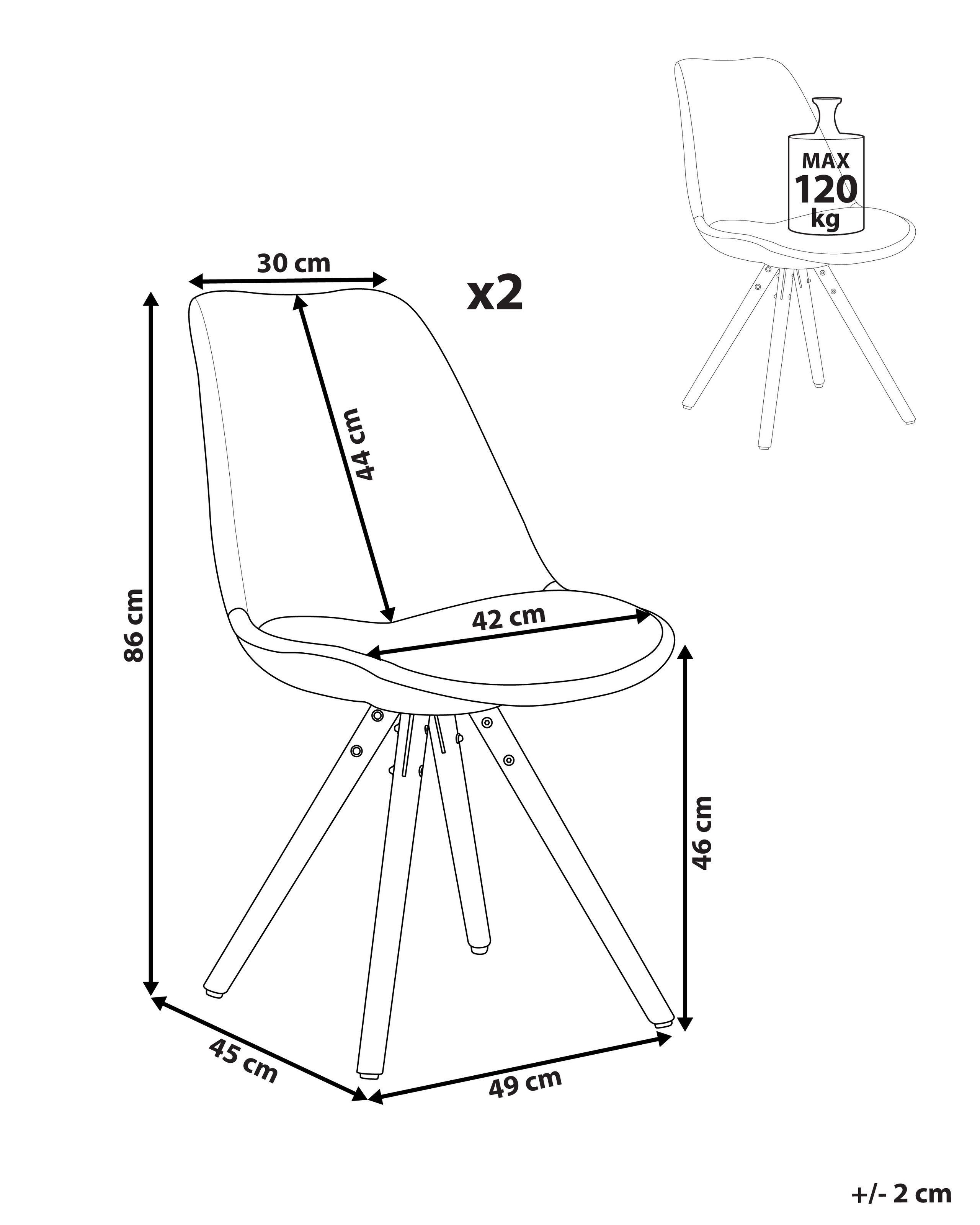 Beliani Chaise de salle à manger en Matière synthétique Scandinave DAKOTA  