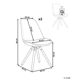 Beliani Sedia da pranzo en Materiale sintetico Scandinavo DAKOTA  