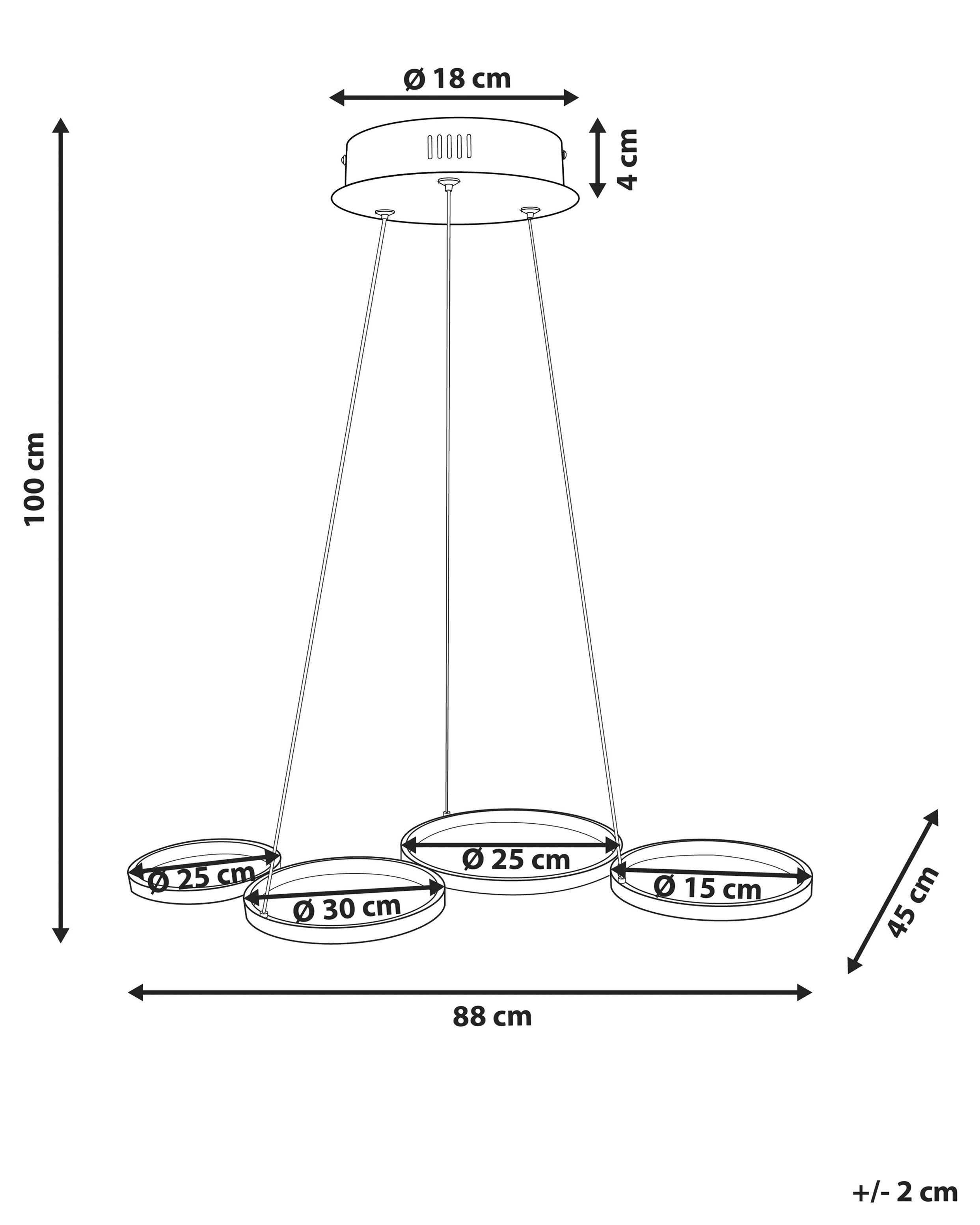 Beliani Lampe suspension en Aluminium Moderne PIBOR  