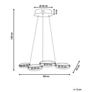 Beliani Lampe suspension en Aluminium Moderne PIBOR  