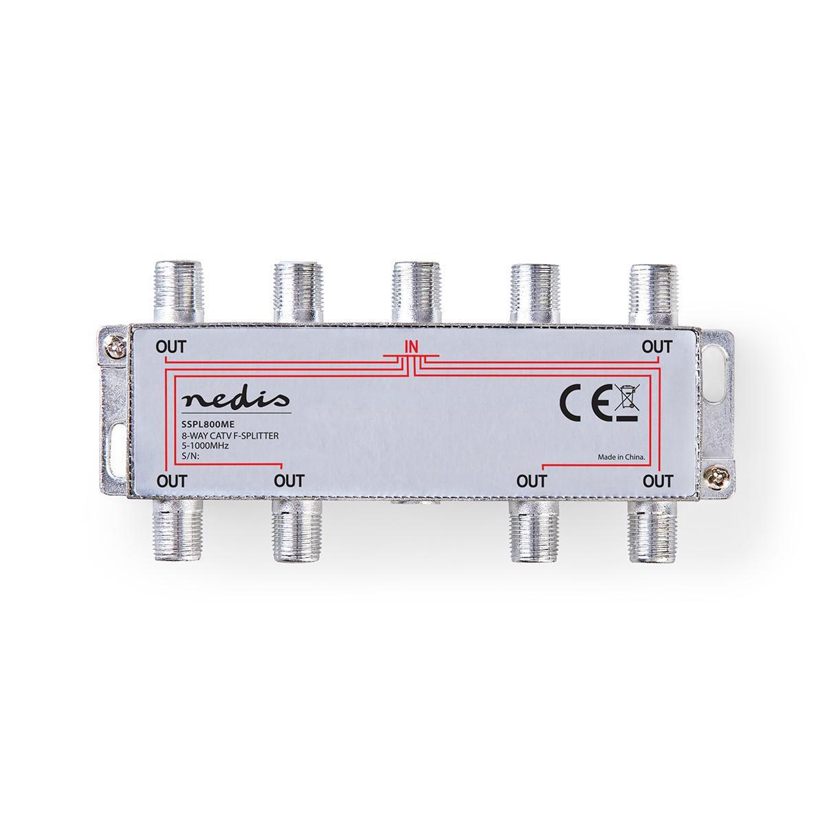 Image of Catv-splitter | 5 - 1000 Mhz | Einfügungsdämpfung: 11,0 Db | Anzahl Der Ausgänge: 8 | 75 Ohm | Zink Unisex