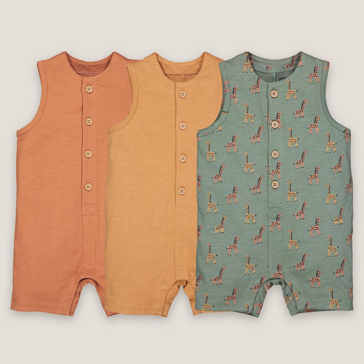 La Redoute Collections  3er-Pack Kurzoveralls 