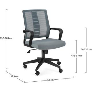 mutoni Chaise de bureau romaine gris foncé  