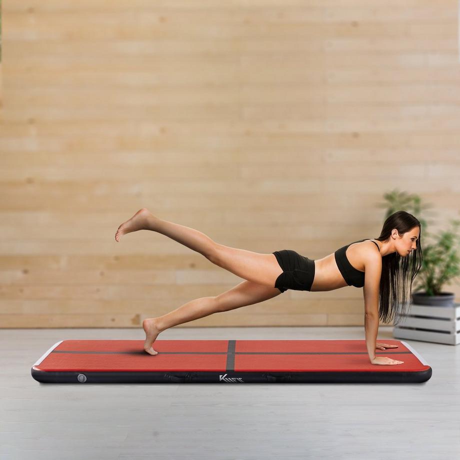 KM-Fit  Tapis de gymnastique Gonflable Airtrack Tapis sportive Fitness 4 m 