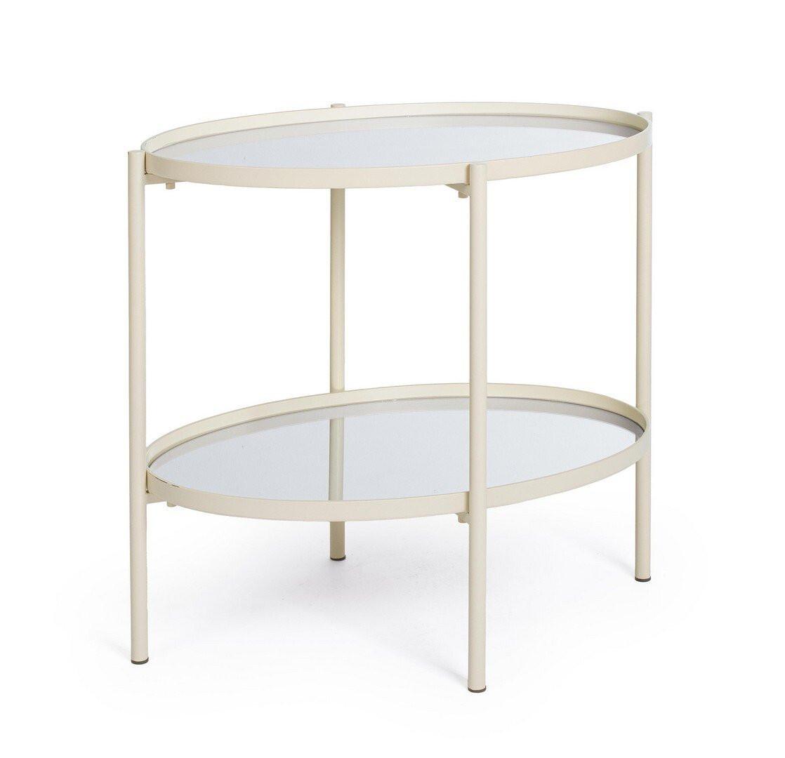 mutoni Table d&#039;appoint Jens ovale ivoire 55  