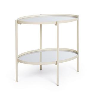 mutoni Table d&#039;appoint Jens ovale ivoire 55  