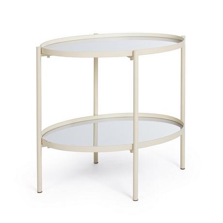 mutoni Table d&#039;appoint Jens ovale ivoire 55  
