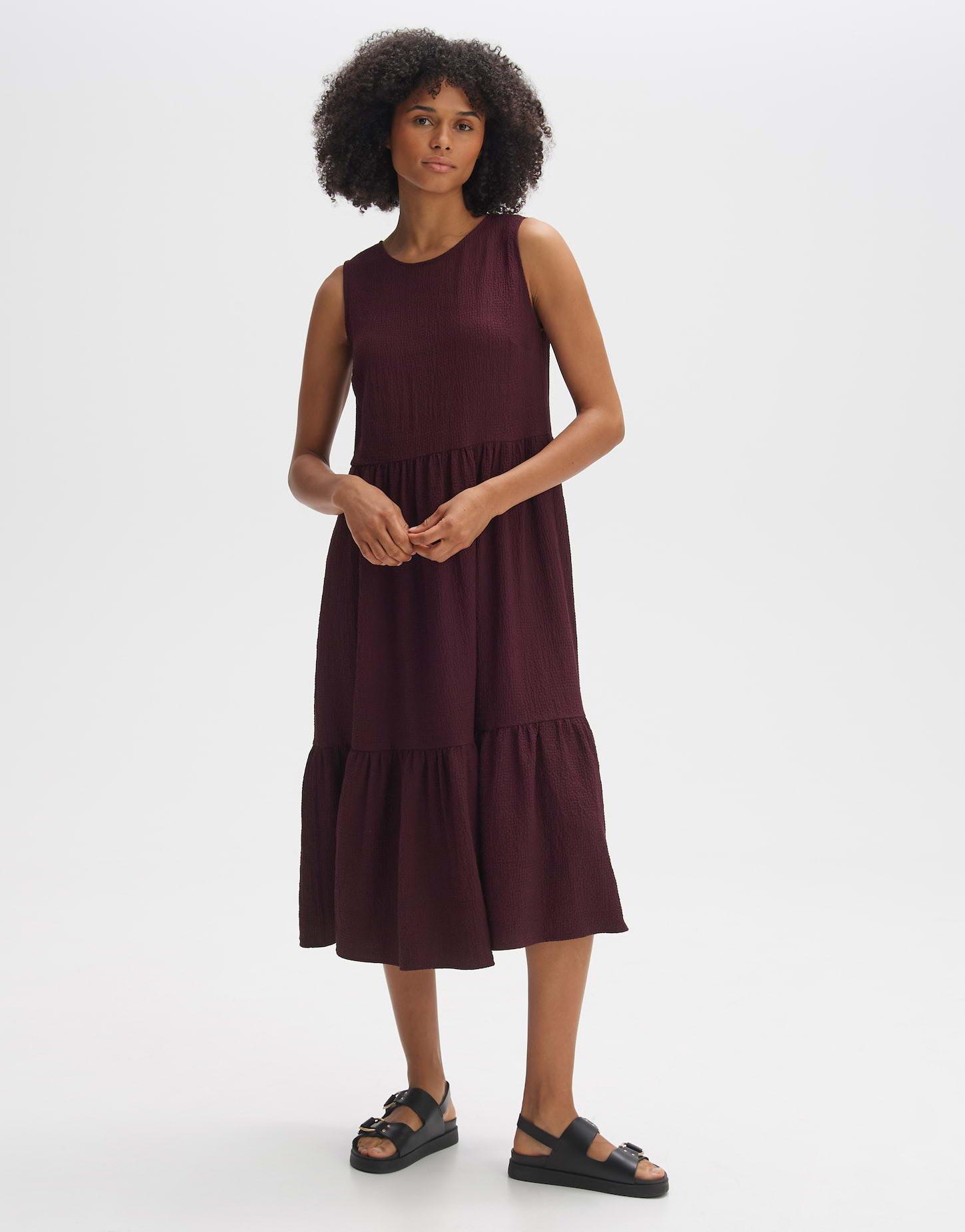 Image of Midikleid Worta Structure A-linie Damen Dunkelrot 42