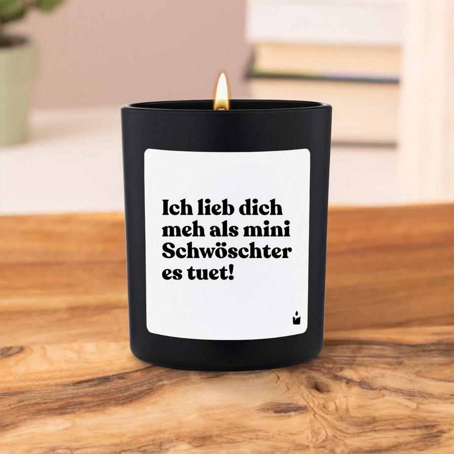 CandleHand Duftkerze Flowery Ich lieb dich meh als mini Schwöschter es tuet!  