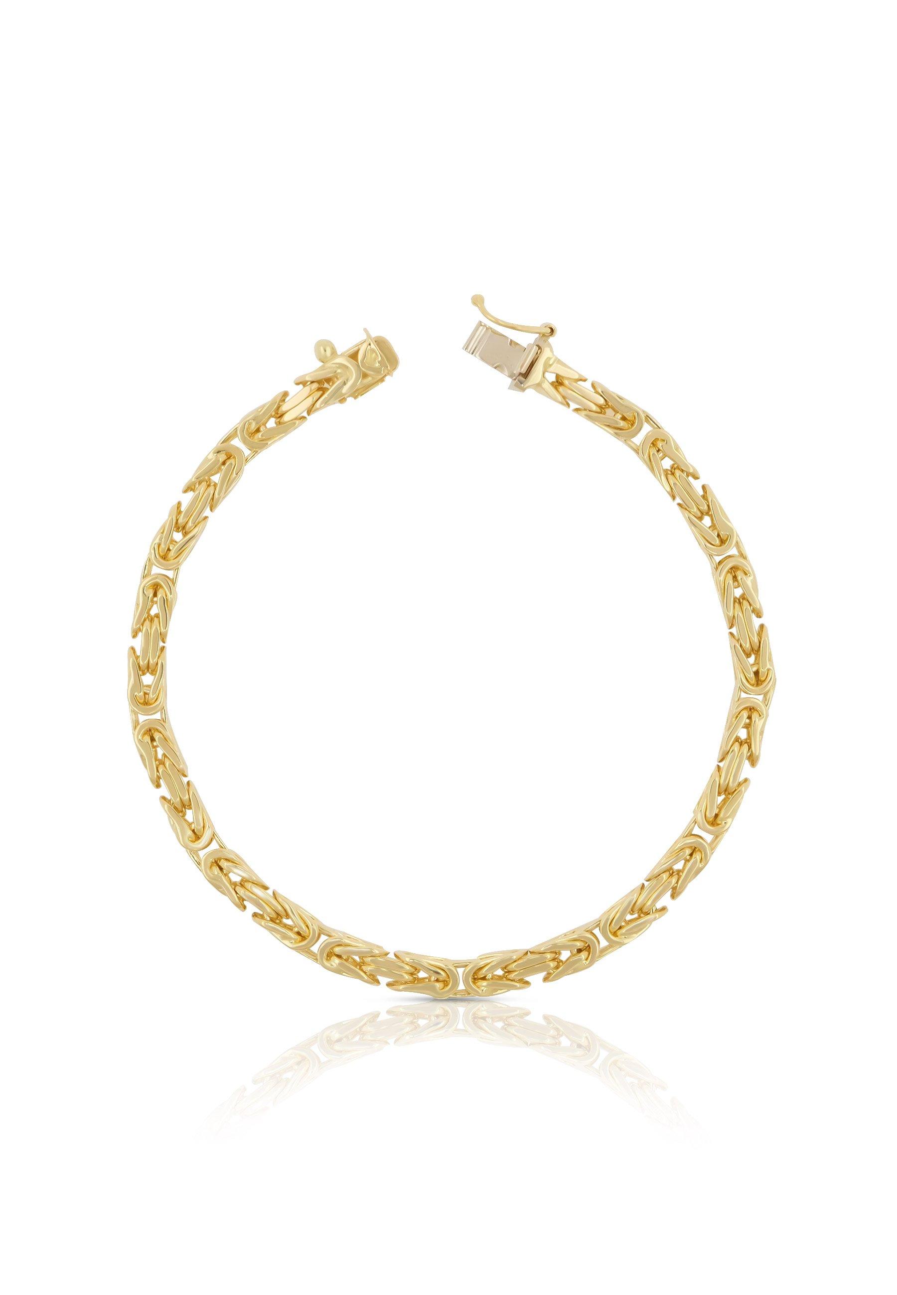 MUAU Schmuck  Bracelet chaine royale classique en or jaune 750, 19cm, 4mm 