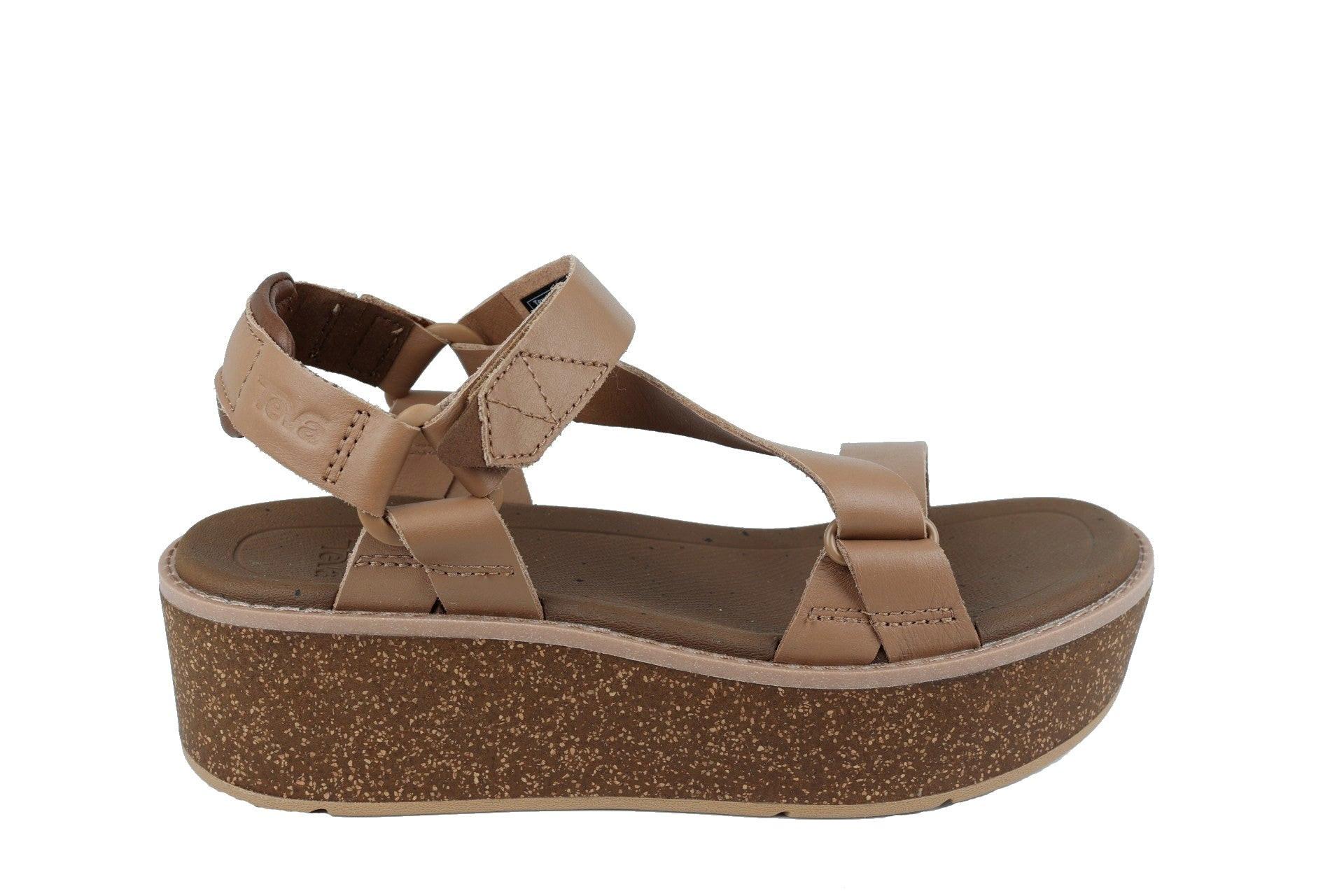 Image of Madera Wedge - Leder Wandersandale Damen Beige 42
