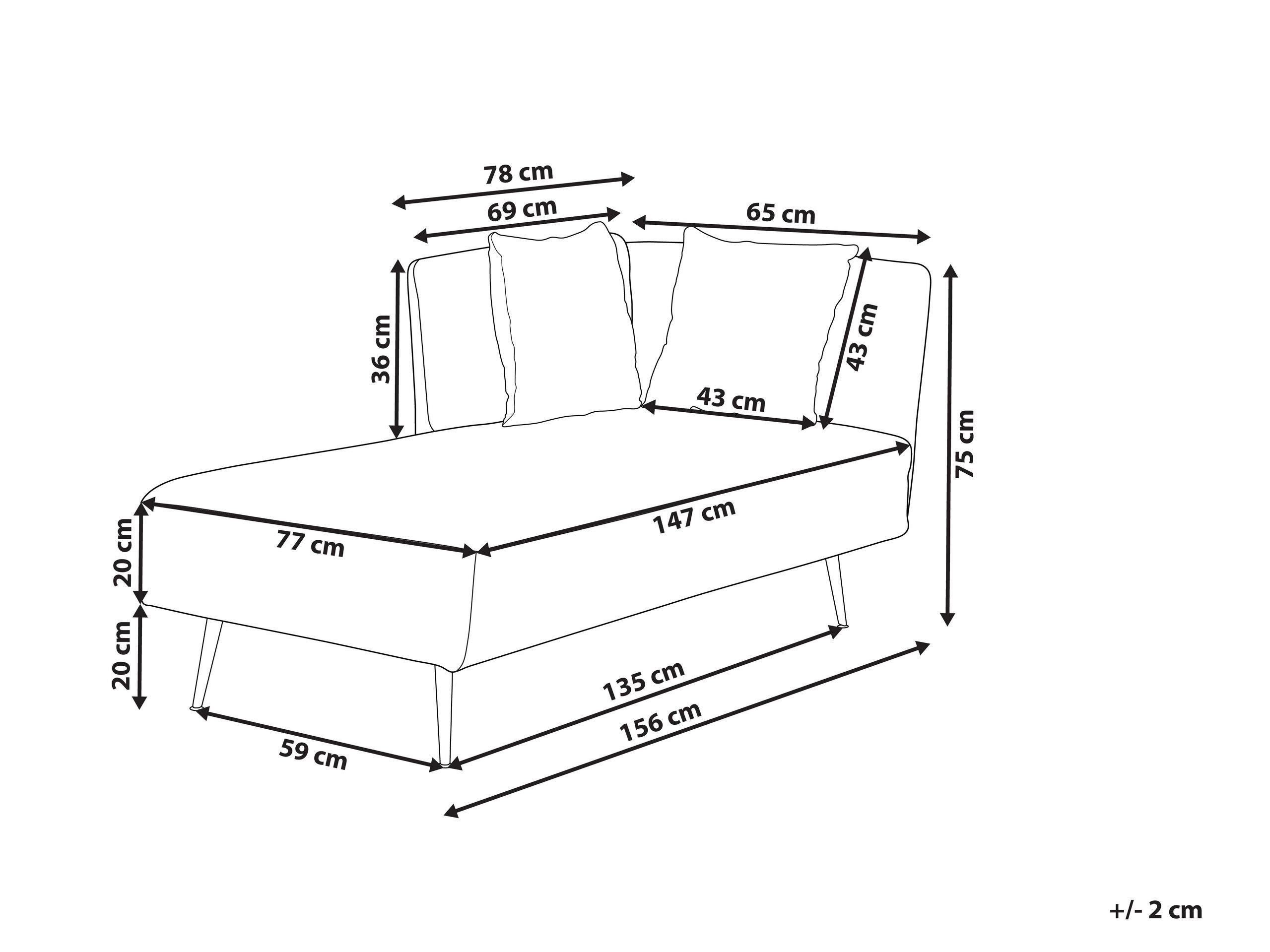 Beliani Chaise longue côté droit en Polyester Moderne RIOM  