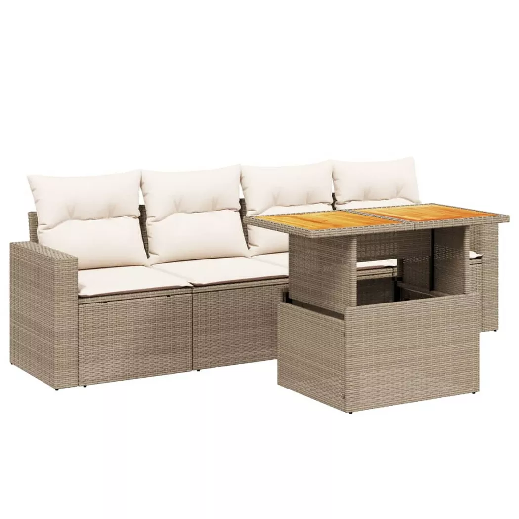 VidaXL - Garten sofagarnitur poly-rattan, One Size, Beige