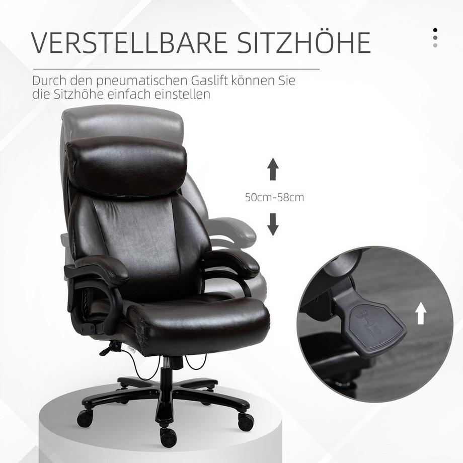 Northio Bürostuhl Chefsessel Gaming Stuhl ergonomisch höhenverstellbar mit Wippfunktion, dicke Polsterung bis 180 kg Belastbarkeit  