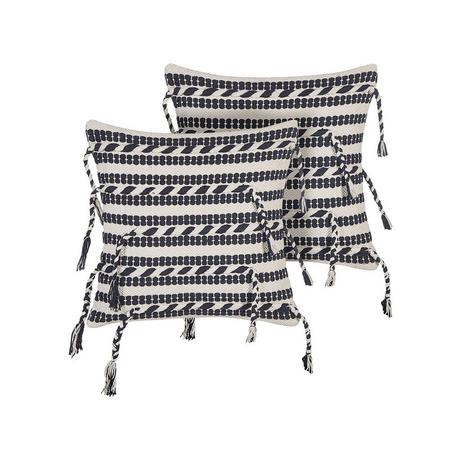 Beliani Kissen 2er Set aus Baumwolle Boho ENDIVE  