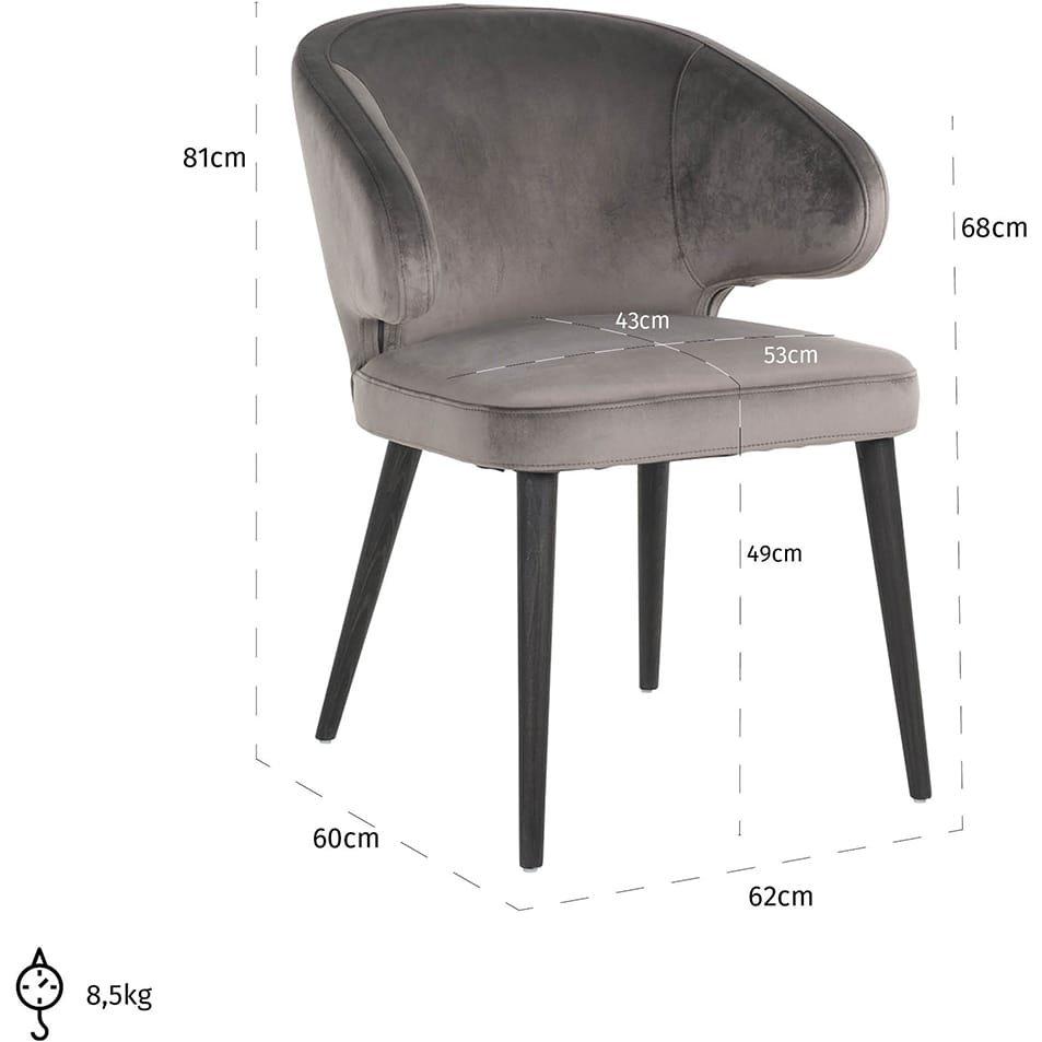 mutoni Chaise noire gris indigo  