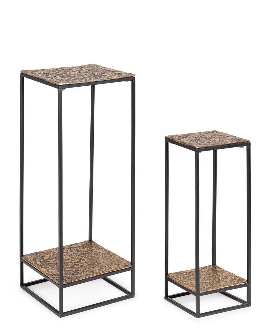 mutoni Table d&#039;appoint Mysore or (set de 2)  