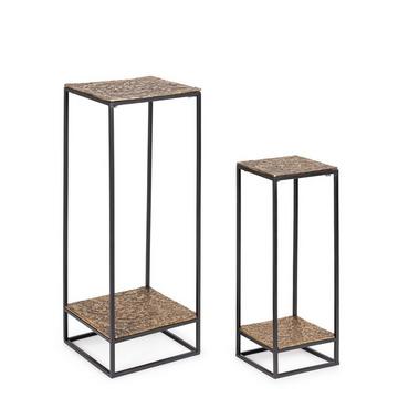 Table d&#039;appoint Mysore or (set de 2)