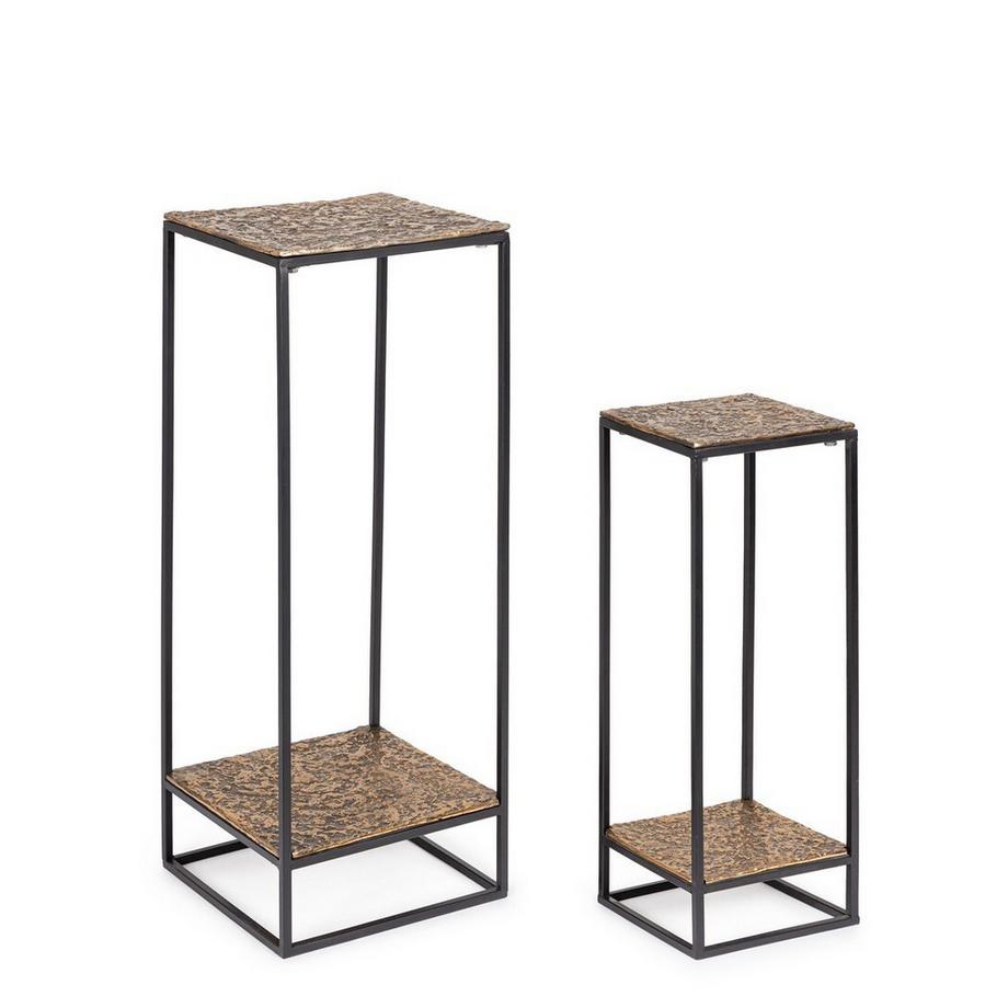 Table d'appoint Mysore or (set de 2)