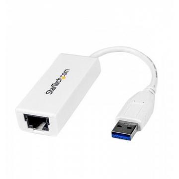 Adattatore di rete NIC USB 3.0 a Ethernet Gigabit RJ45 10/100/1000 Mb/s - M/F Bianco