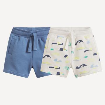 Doppelpack Shorts aus bedrucktem Molton