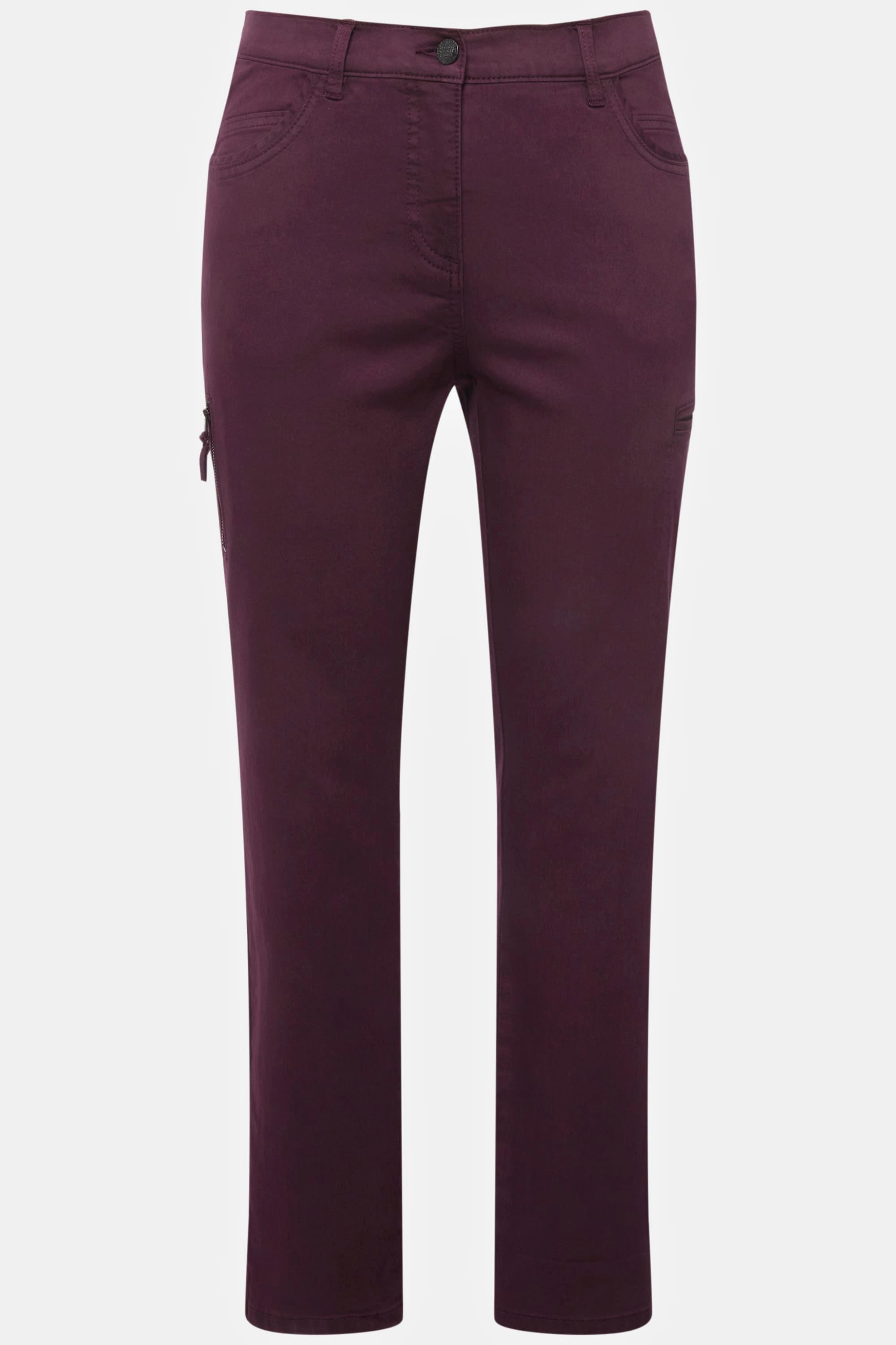 Ulla Popken  Pantaloni cargo modello Sammy dal taglio della gamba ampio con bordo decorativo 