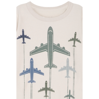 Hust and Claire  Woll/Bambus Abba Shirt Flugzeuge 