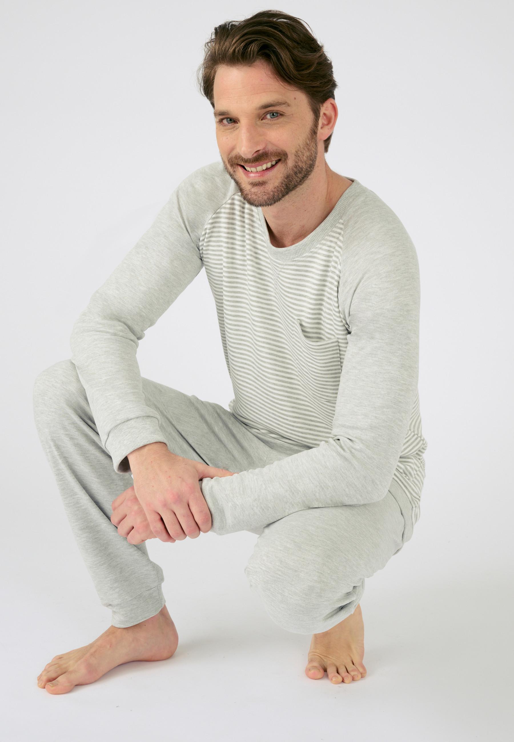 Image of Pyjama Aus Warmem, Fließendem Interlock-strick Thermolactyl Unisex Grau XL