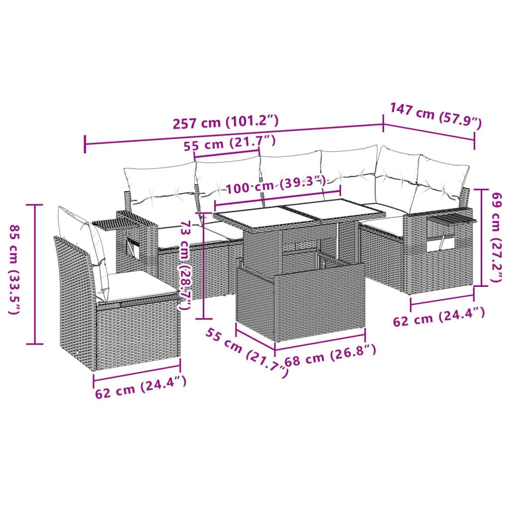 VidaXL set divano da giardino Polirattan  