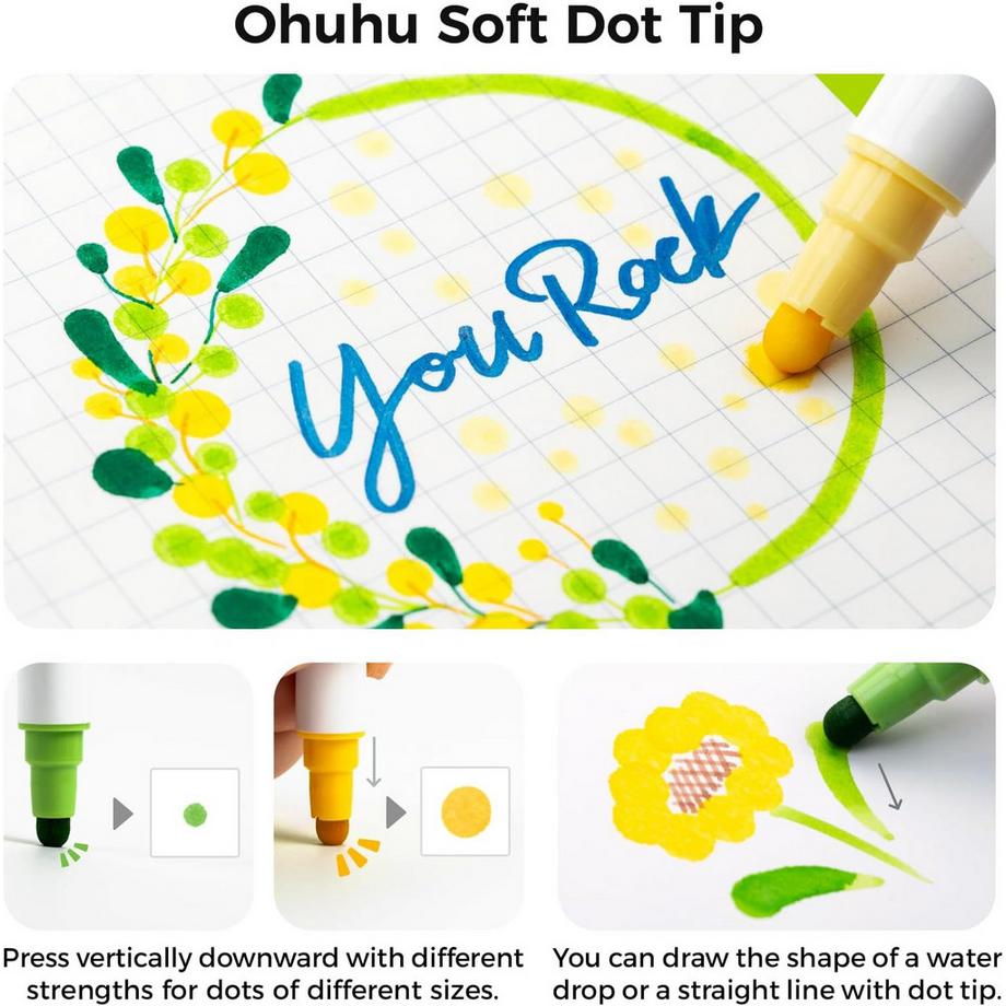 Ohuhu Kumimi Punktmarker für Kinder (24 Stk.)  