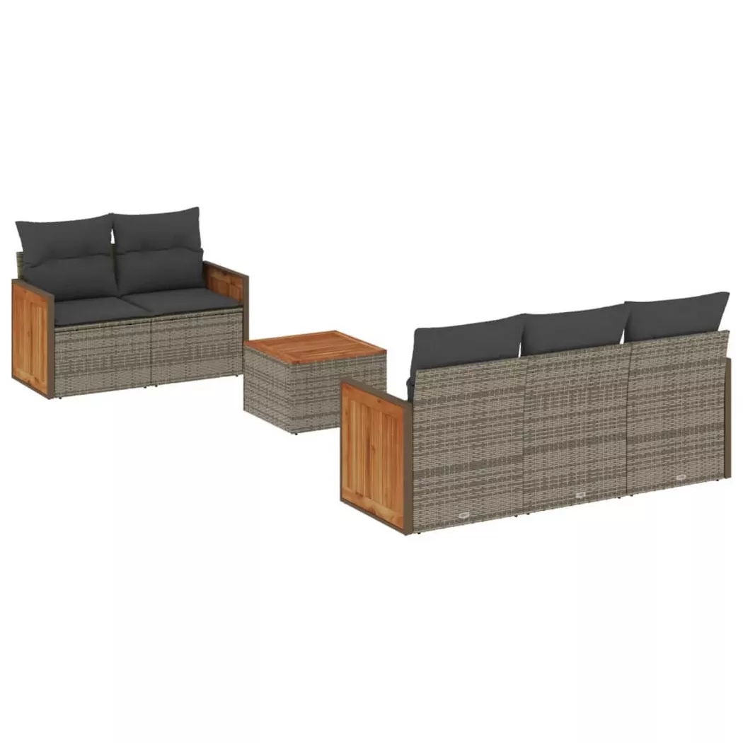 VidaXL - set divano da giardino Polirattan, One Size, Grigio