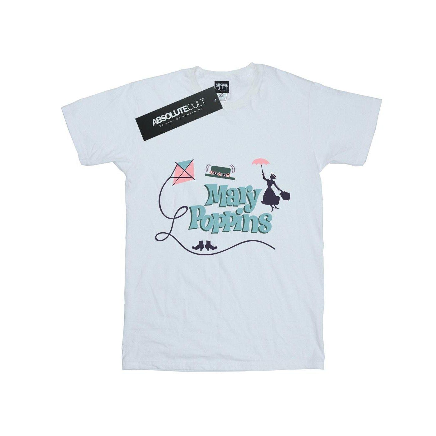 Image of Mary Poppins Logo Tshirt Unisex Weiss 140/146