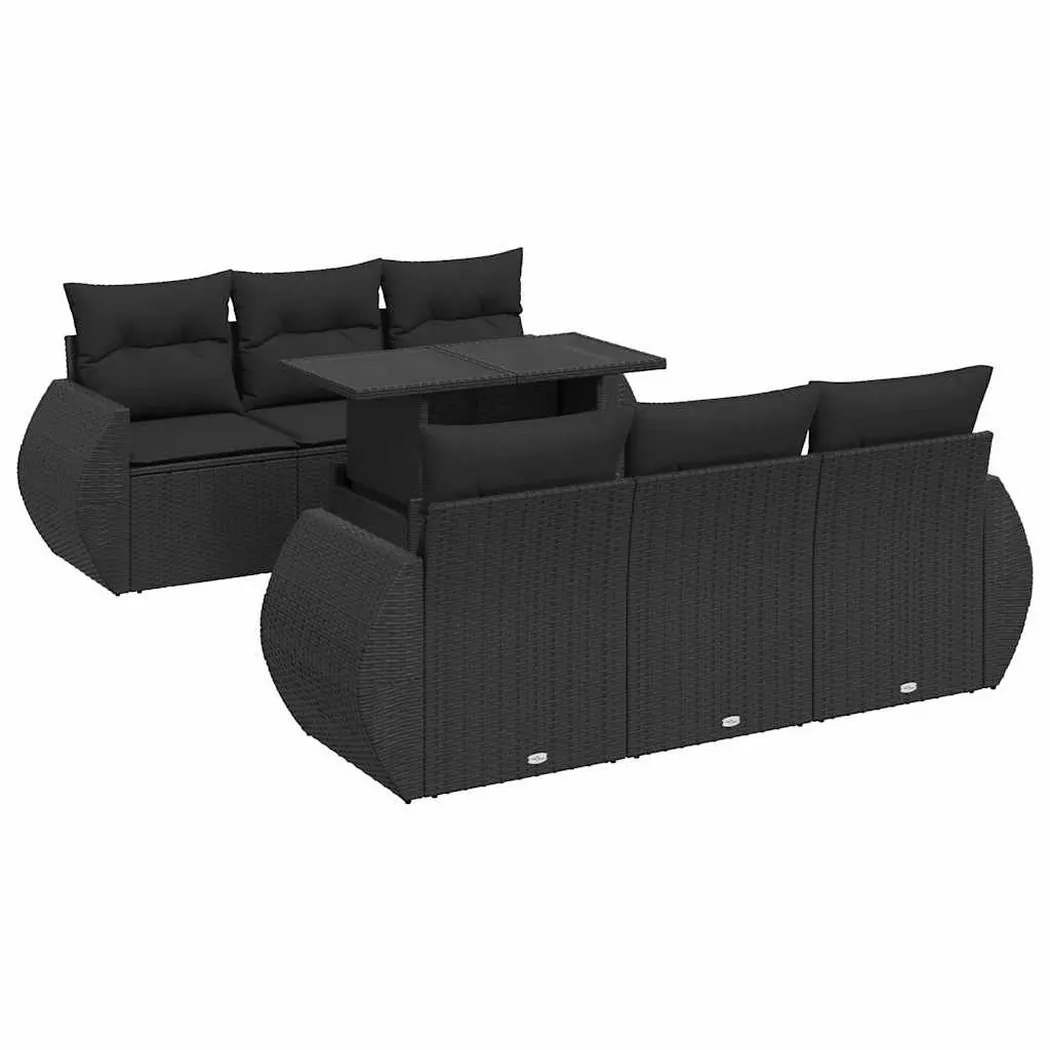 VidaXL - Ensemble de canapés de jardin rotin synthétique, One Size, Noir