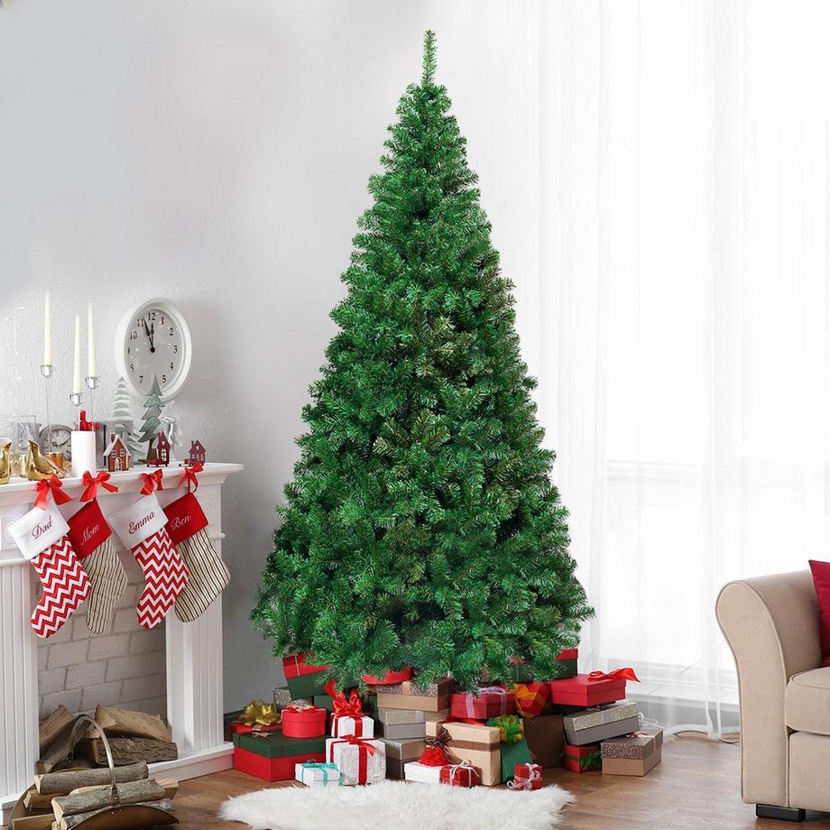 Northix Weihnachtsbaum Künstlicher Tannenbaum Christbaum mit Metallständer 150-240 cm Grün-210 cm  