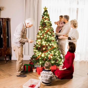 Weihnachtsbaum Künstlicher Tannenbaum Christbaum mit Metallständer 150-240 cm Grün-210 cm