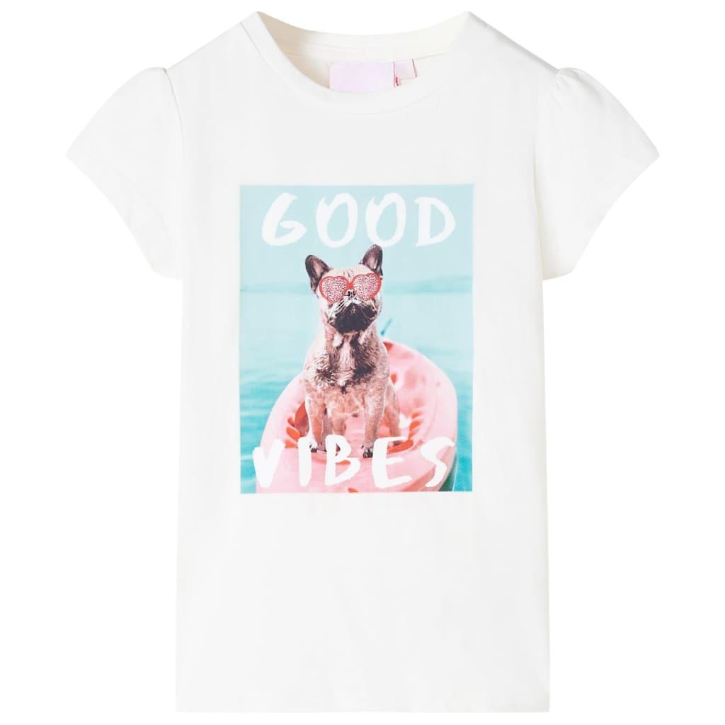 Image of Kinder T-shirt Baumwolle Mädchen Weiss 128