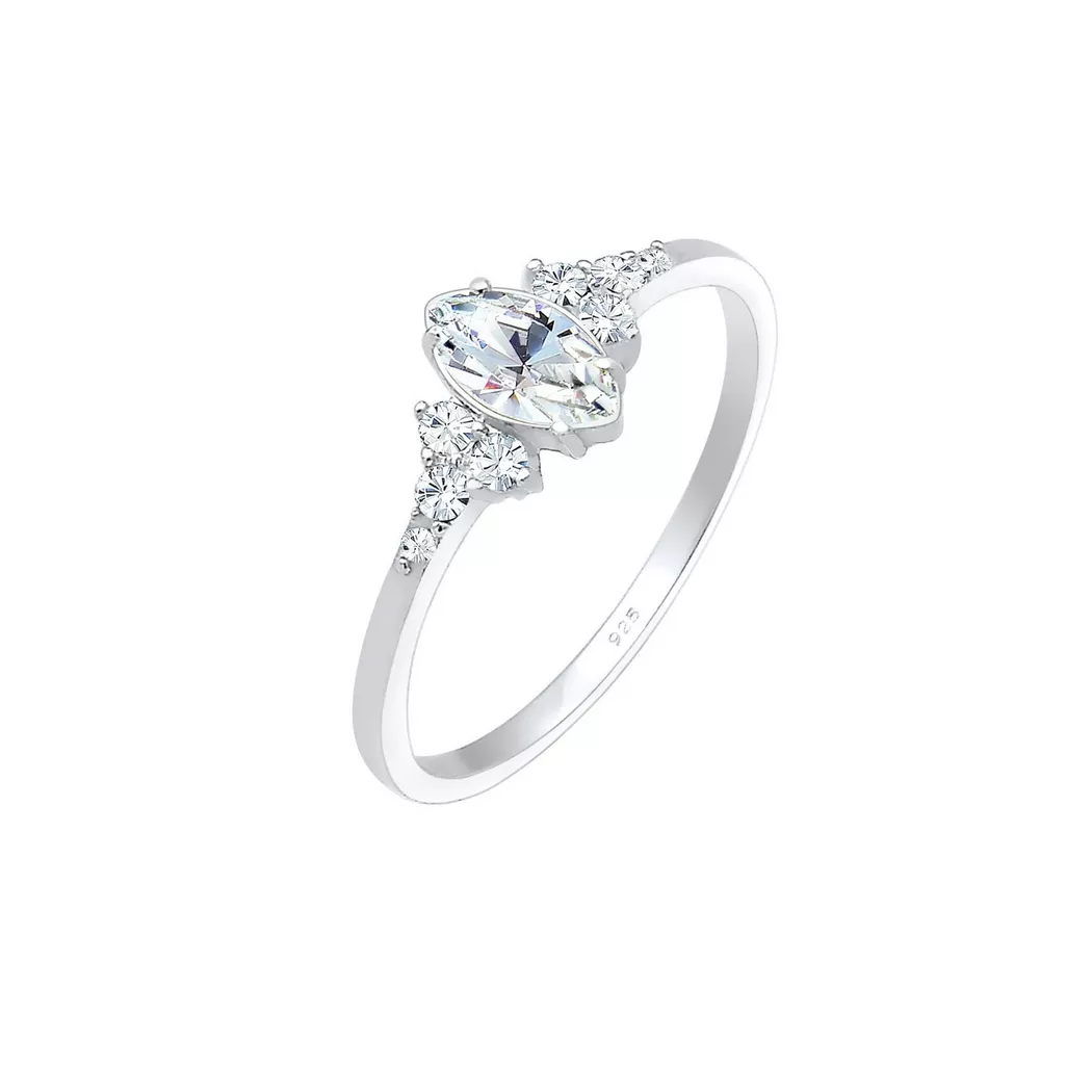 Elli - Ring Marquise Kristalle, 56mm, Argento