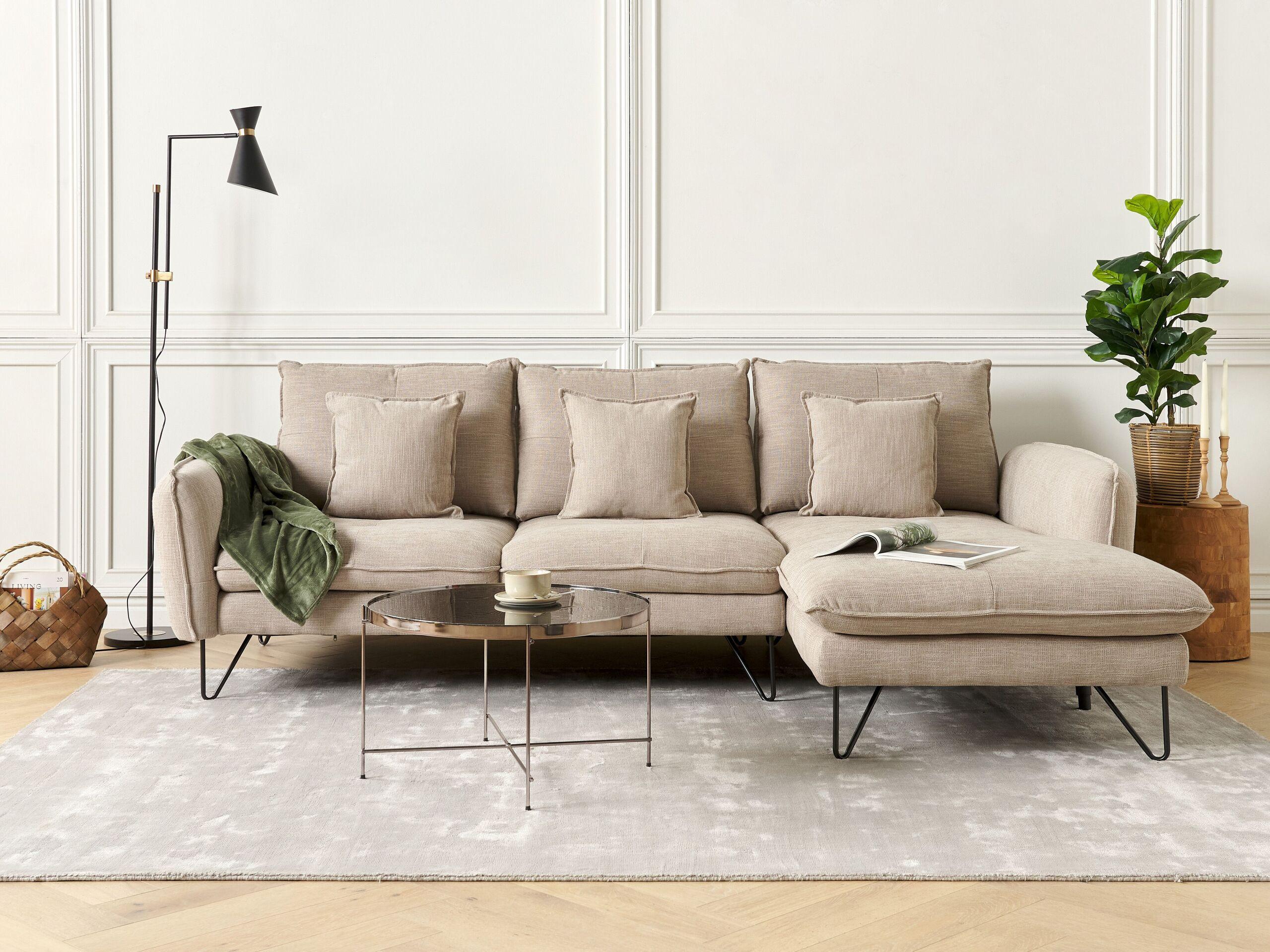 Beliani Ecksofa aus Chenillegewebe Modern SERSAN  