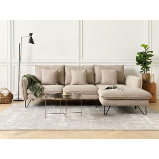 Beliani Ecksofa aus Chenillegewebe Modern SERSAN  