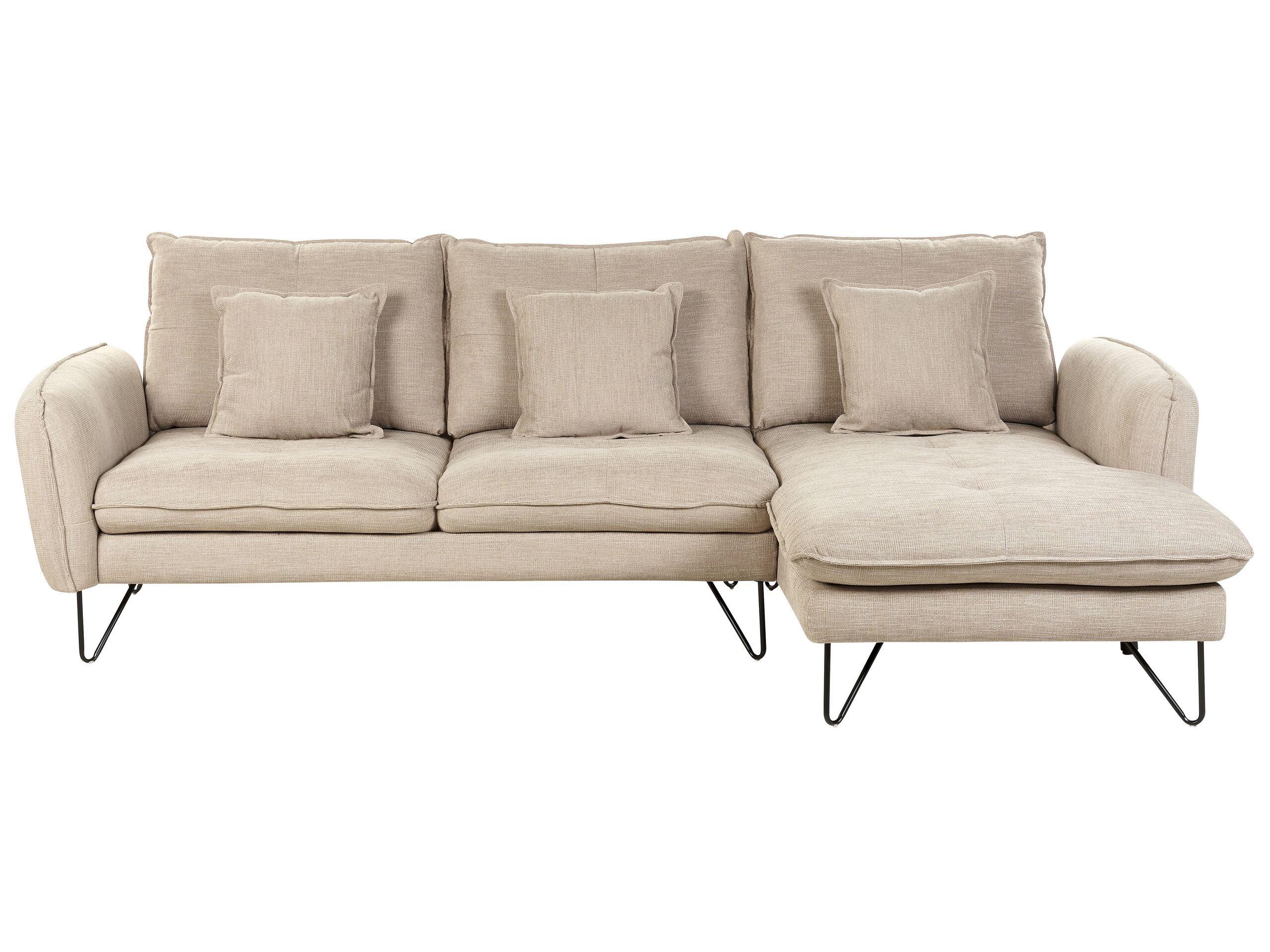 Beliani Ecksofa aus Chenillegewebe Modern SERSAN  